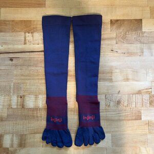 Men's Small 6-7.5 Injinji Compression Over The Calf Long Toe socks Purple